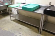 6FT X 24IN STAINLESS STEEL TABLE W/ BACKSPLASH