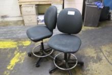 PADDED STOOLS ON CASTERS