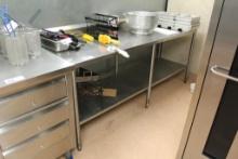 7FT X 24IN STAINLESS STEEL TABLE W/ BACKSPLASH