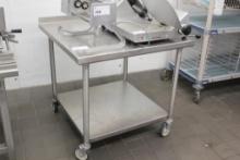 36IN X 36IN STAINLESS STEEL TABLE ON CASTERS