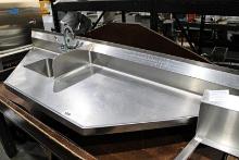 76IN. STAINLESS STEEL WORKTOP W/ HAND SINK