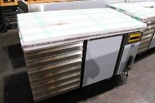 NEW THERMALRITE TPT481C-4813 5FT MARBLE WORKTOP SELF CONTAINED 1-DOOR COOLER & 7-DRAWER CABINET
