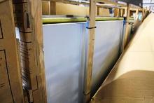 NEW FRANK 98IN.(2- 49IN. DOORS) X12IN. 2-SLIDE DOORS FOR WALK-IN COOLER W/ RAIL