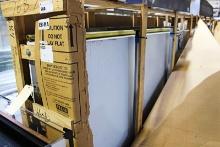NEW FRANK 98IN.(2- 49IN. DOORS) X12IN. 2-SLIDE DOORS FOR WALK-IN COOLER W/ RAIL