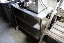 3FT 3-DECK STAINLESS STEEL TABLE ON CASTERS