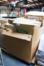 1 LOT - LARGE BOX OF NEW ASSORTED SMALLWARES INCLUDING CHAMPAGNE FLUTES, LIDS, PLATES, CONTAINERS, E