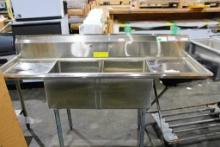 NEW FLOOR DISPLAY MODEL JOHN BOOS E2S8-18-12T18 6FT STAINLESS STEEL 2-COMPARTMENT SINK