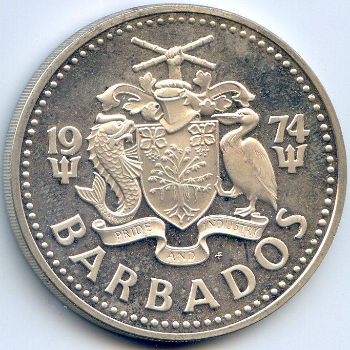 Barbados 1974 silver 10 dollars PROOF