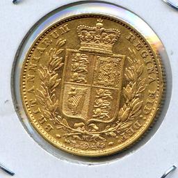 Australia 1885-M GOLD sovereign nice XF