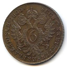 Austria 1800-A 6 kreuzer choice AU BN