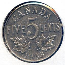 Canada 1933 5 cents BU