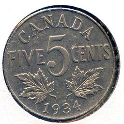 Canada 1934 5 cents BU