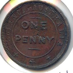 Australia/New South Wales 1850s penny token crude VF