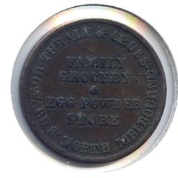 Australia/Melbourne 1850s Thrale and Cross 1/2 penny token VF SCARCE