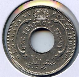 British West Africa 1946-KN 1/10 penny choice UNC