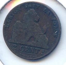 Belgium 1863 2 centimes VF