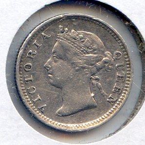 British Honduras 1895 silver 5 cents XF