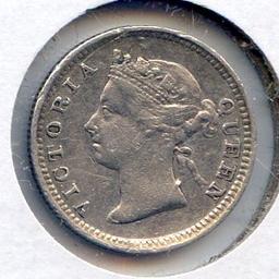 British Honduras 1895 silver 5 cents XF