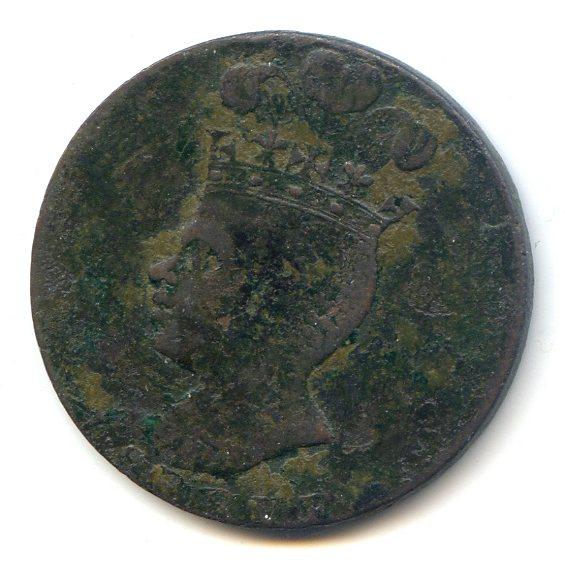 Barbados 1788 penny token Pineapple VF details corrosion