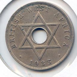 British West Africa 1933 1 penny XF
