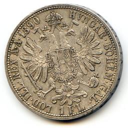 Austria 1890 silver florin nice XF