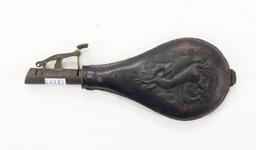 Remington Pattern Leather Shot Flask With Bonus