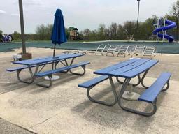 Picnic Tables and Umbrella