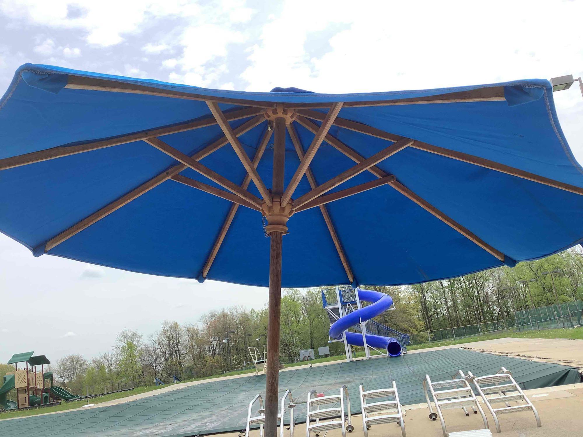 Picnic Tables and Umbrella