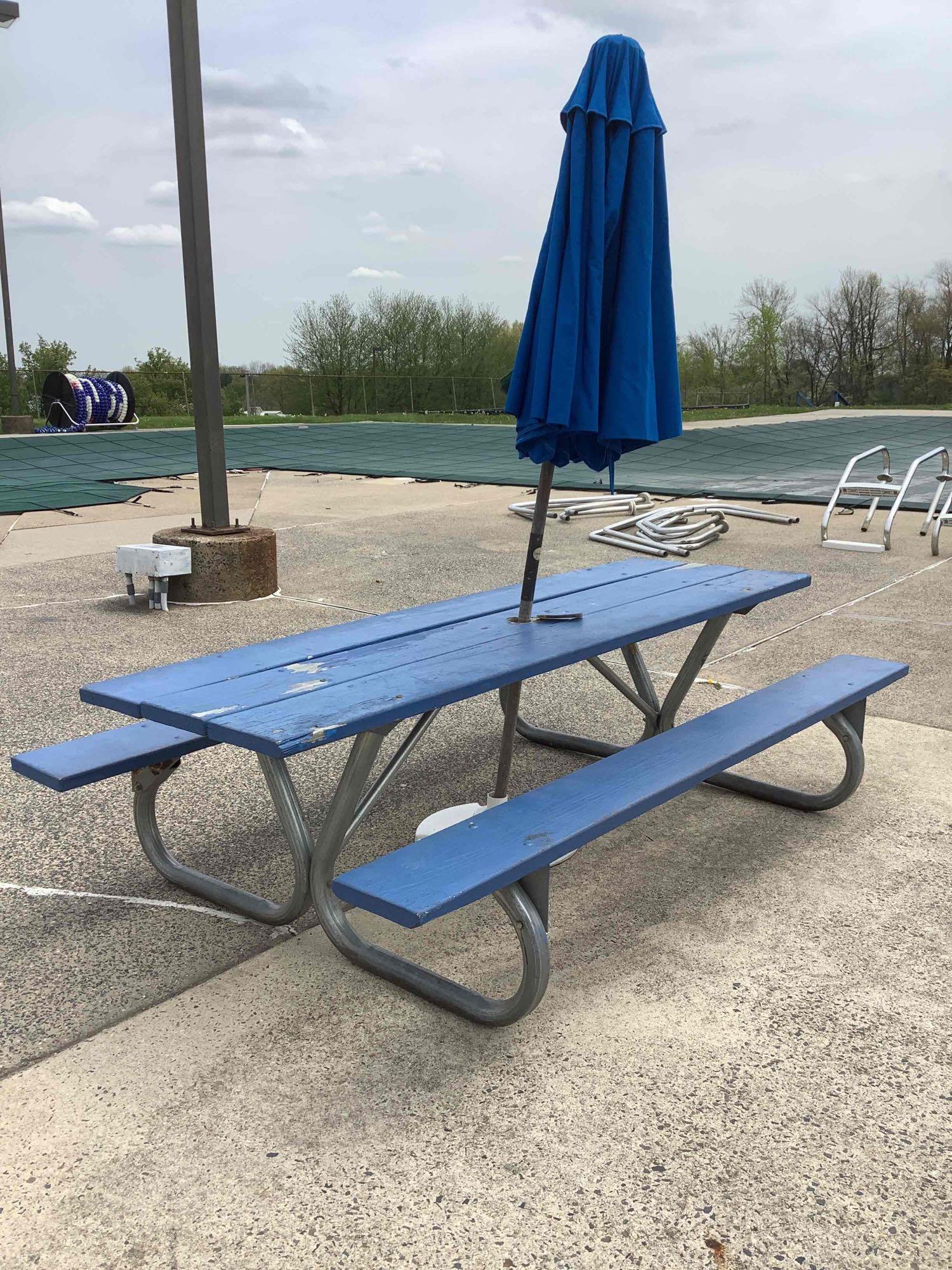 Picnic Tables and Umbrella