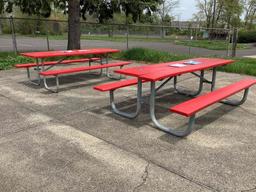 Red Picnic Tables