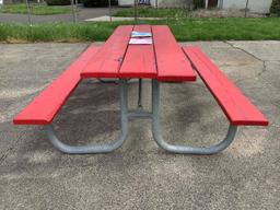 Red Picnic Tables