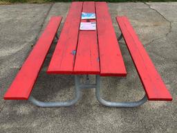 Red Picnic Tables
