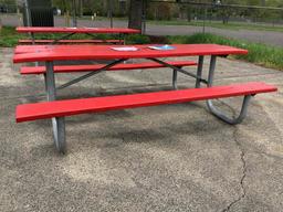 Red Picnic Tables