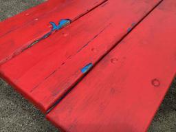Red Picnic Tables