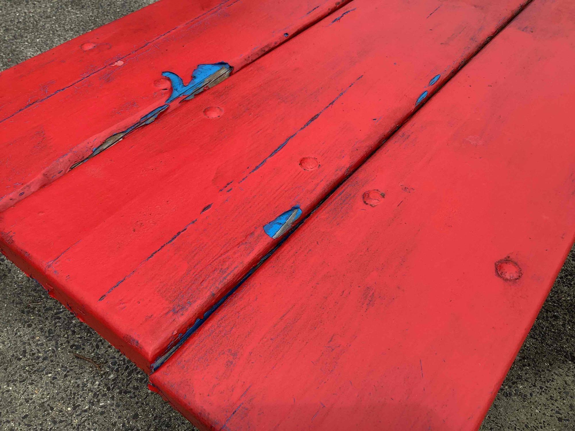 Red Picnic Tables