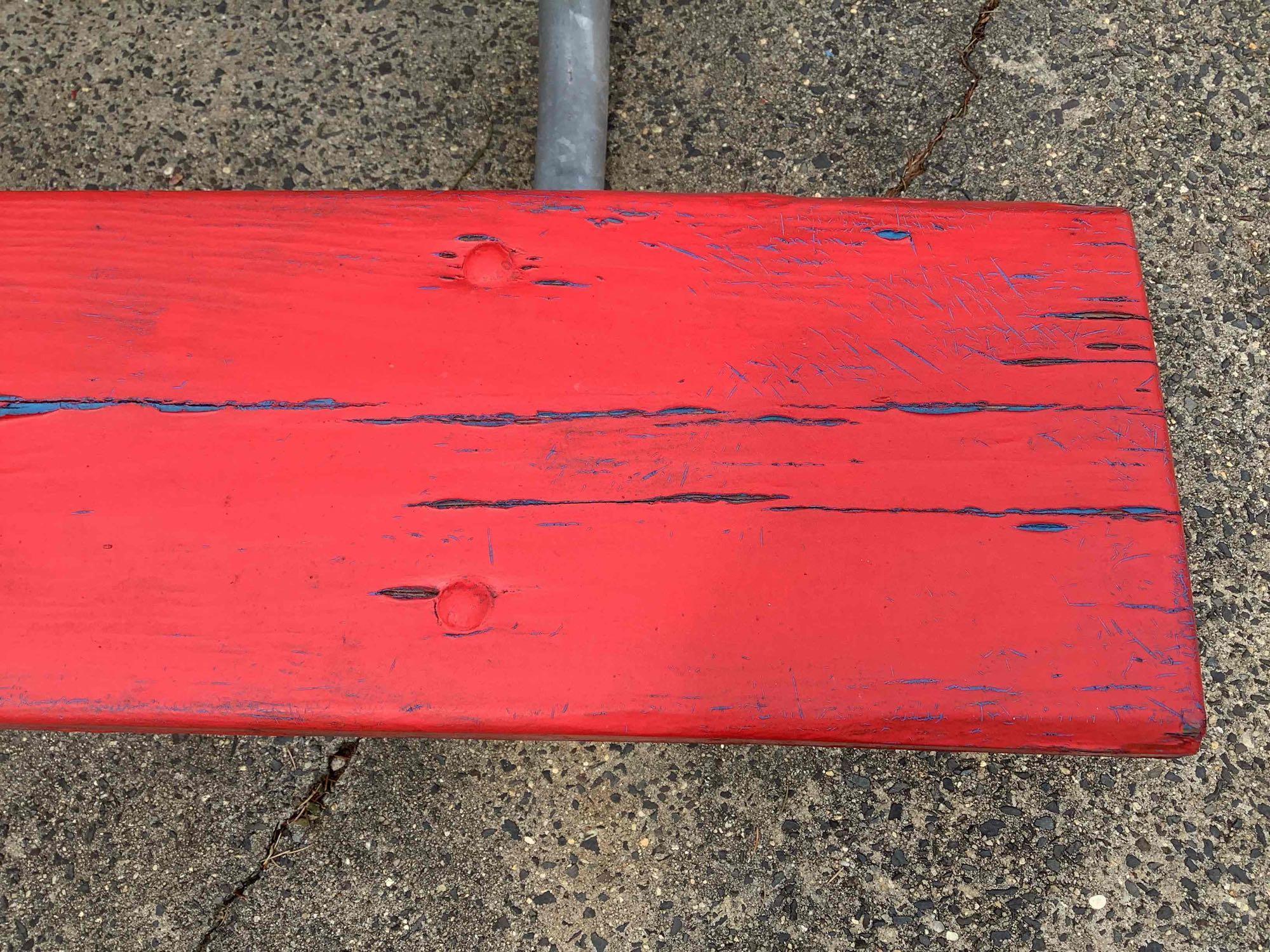 Red Picnic Tables