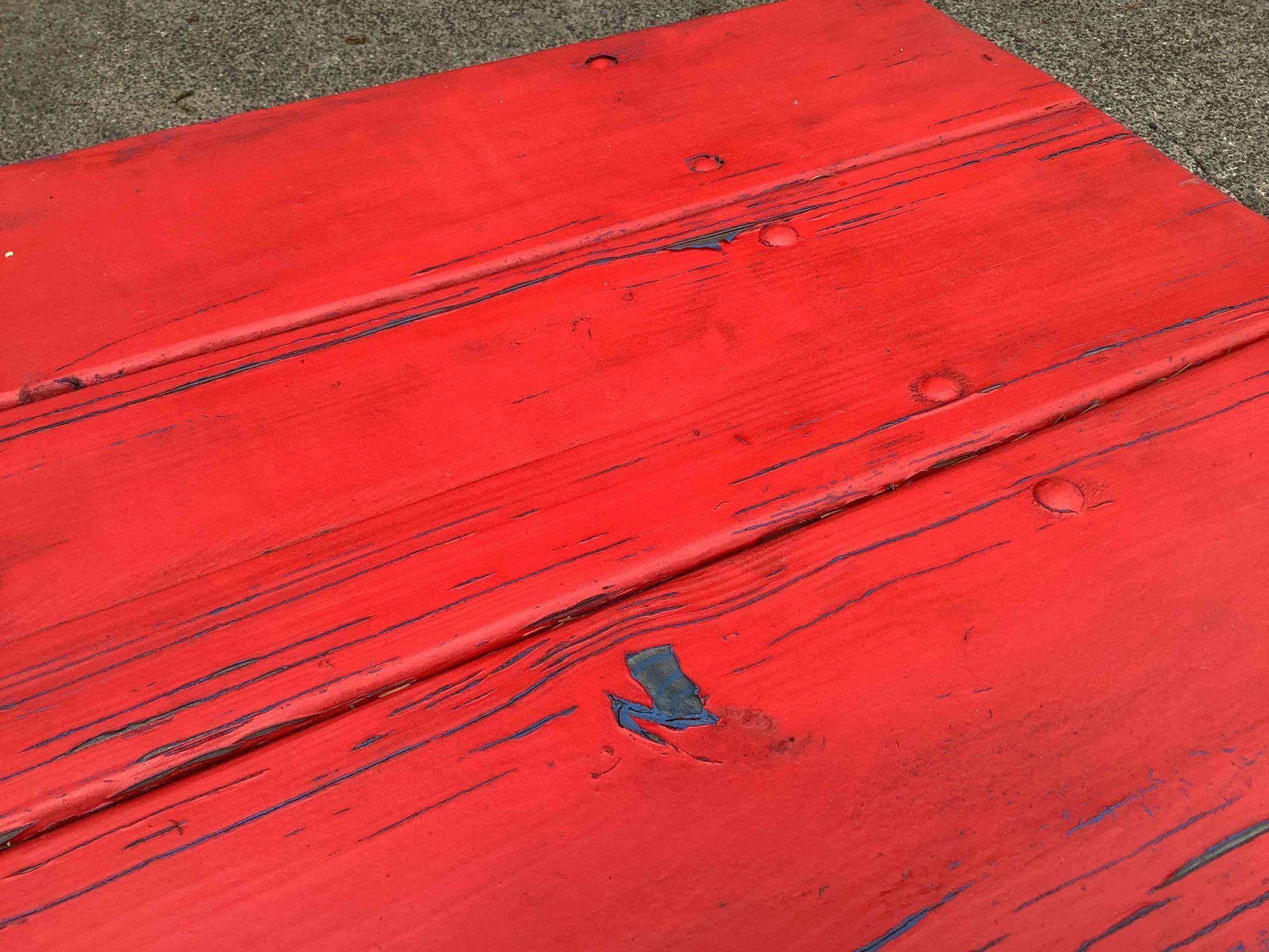 Red Picnic Tables