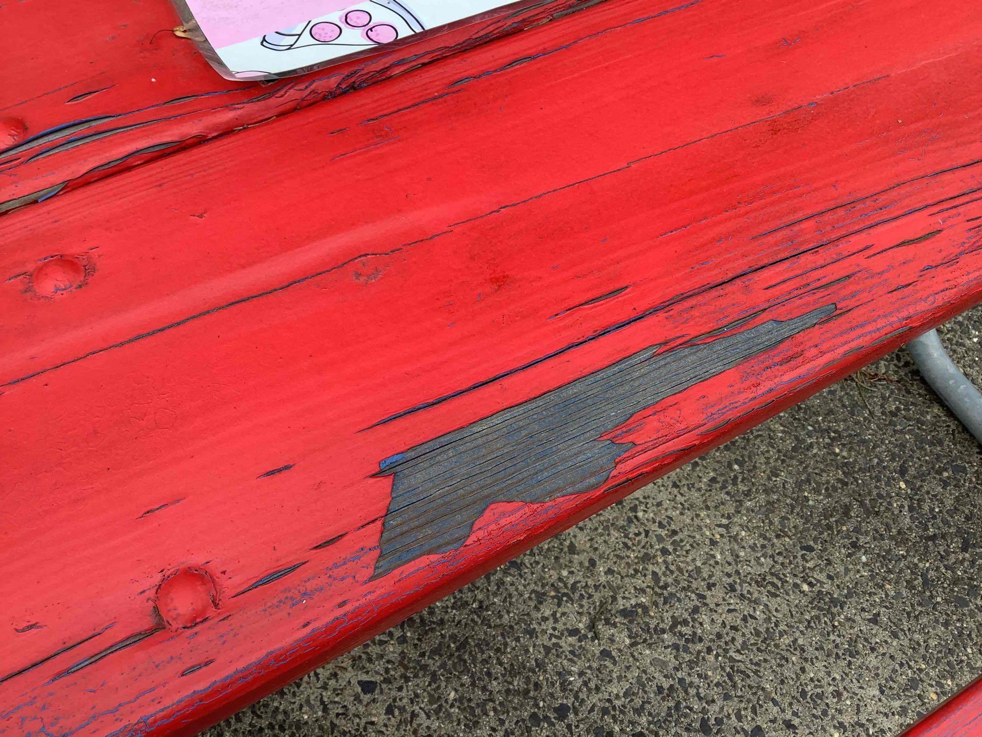 Red Picnic Tables