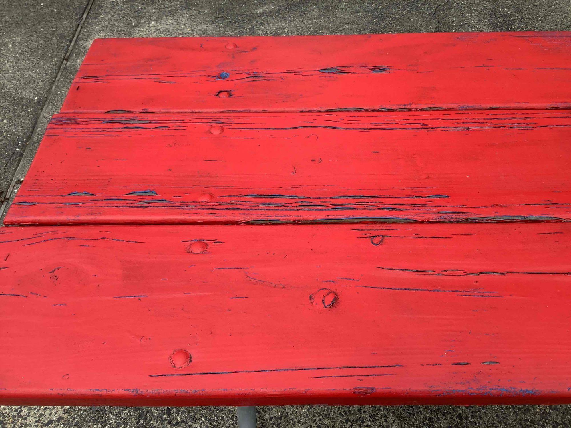 Red Picnic Tables