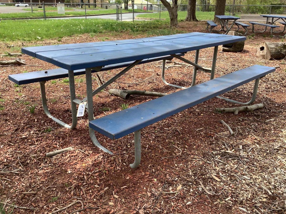 Blue Picnic Table