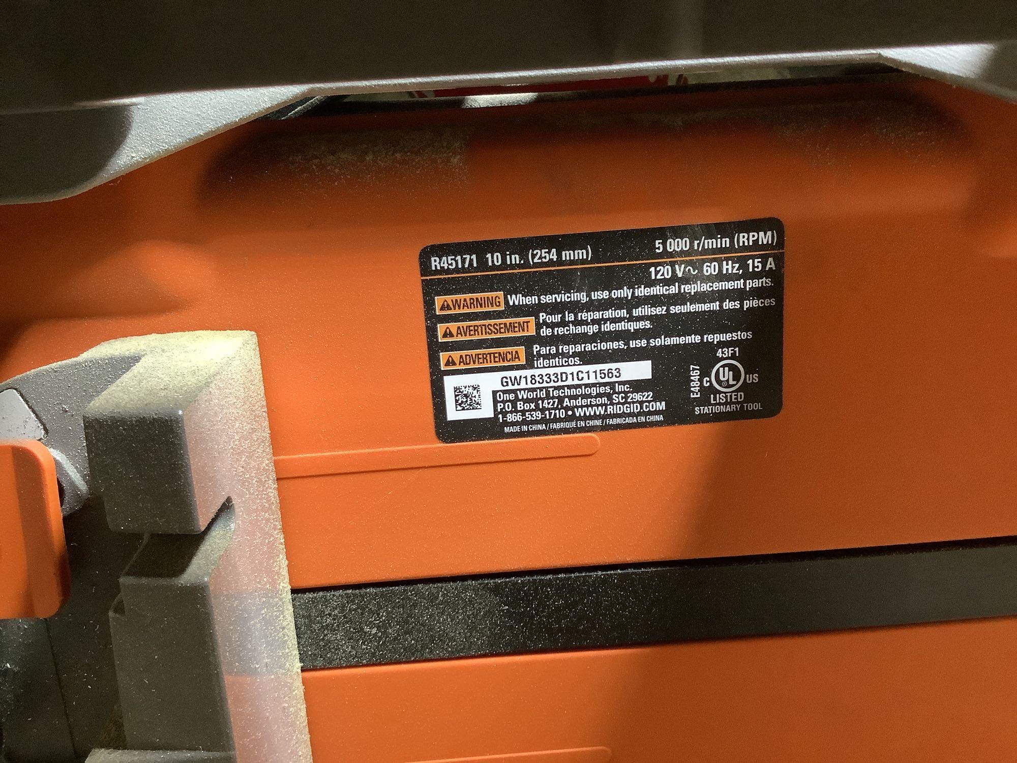 Ridgid Table Saw