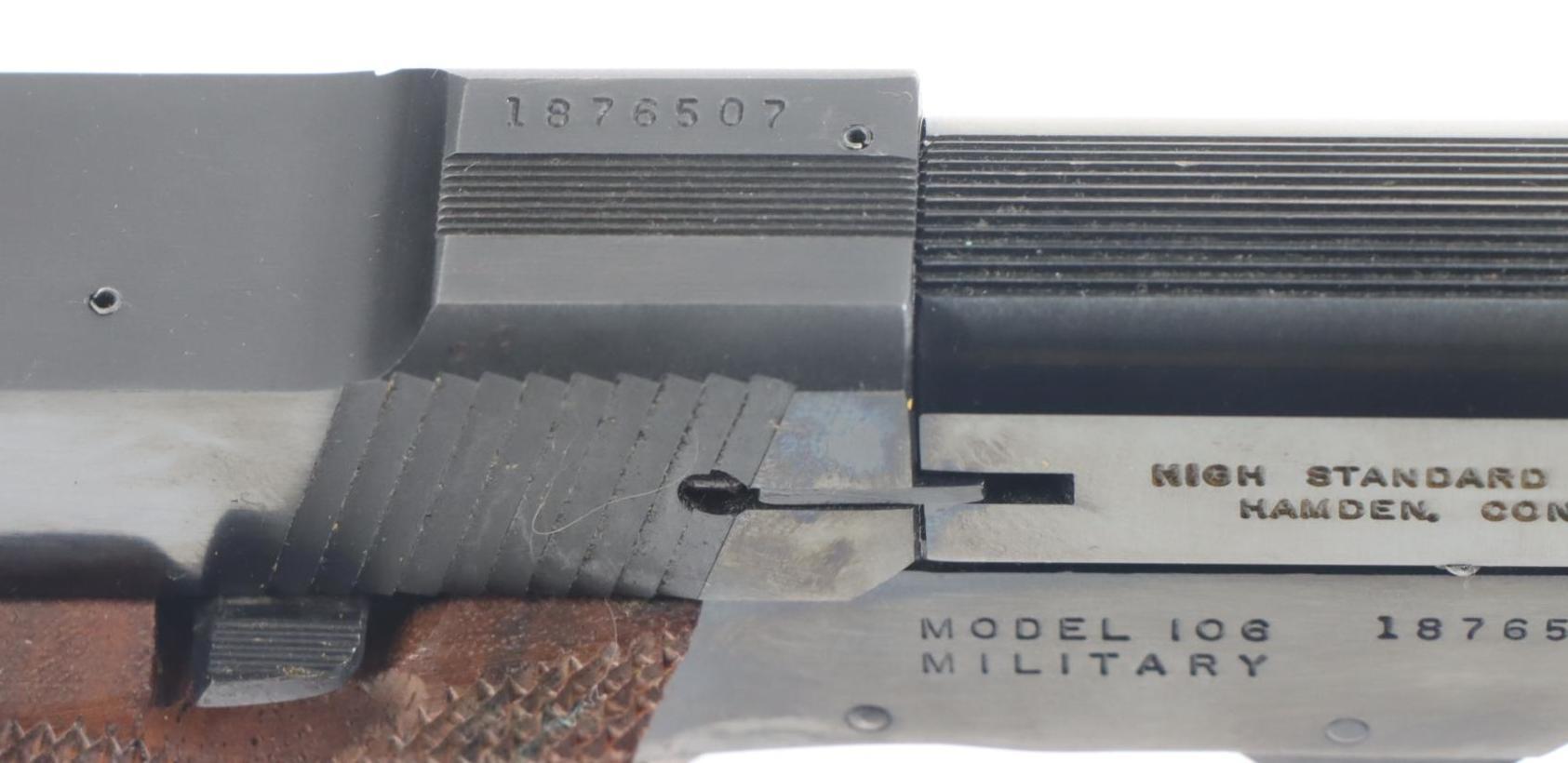 High Standard Supermatic Trophy Model 106 Military Semi Automatic Pistol