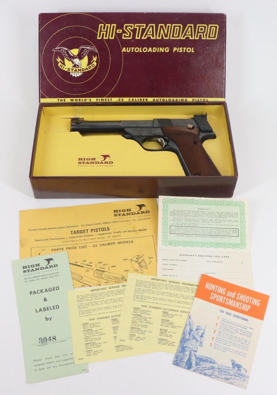 High Standard Supermatic Trophy Model 106 Military Semi Automatic Pistol