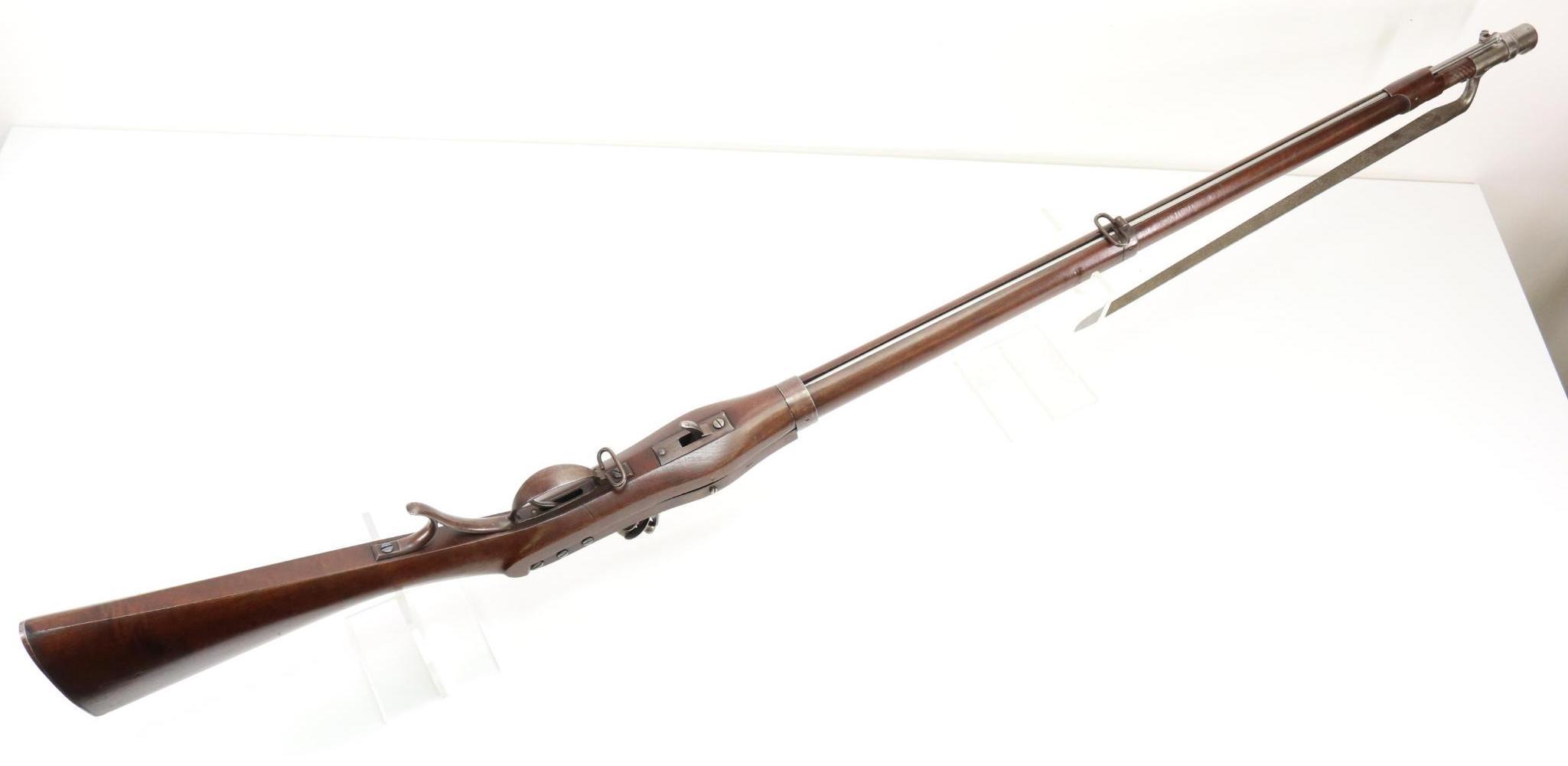 Rare High Condition US Harpers Ferry M1819 Hall's Pat 3rd Variation Flintlock Breech loading Rifle