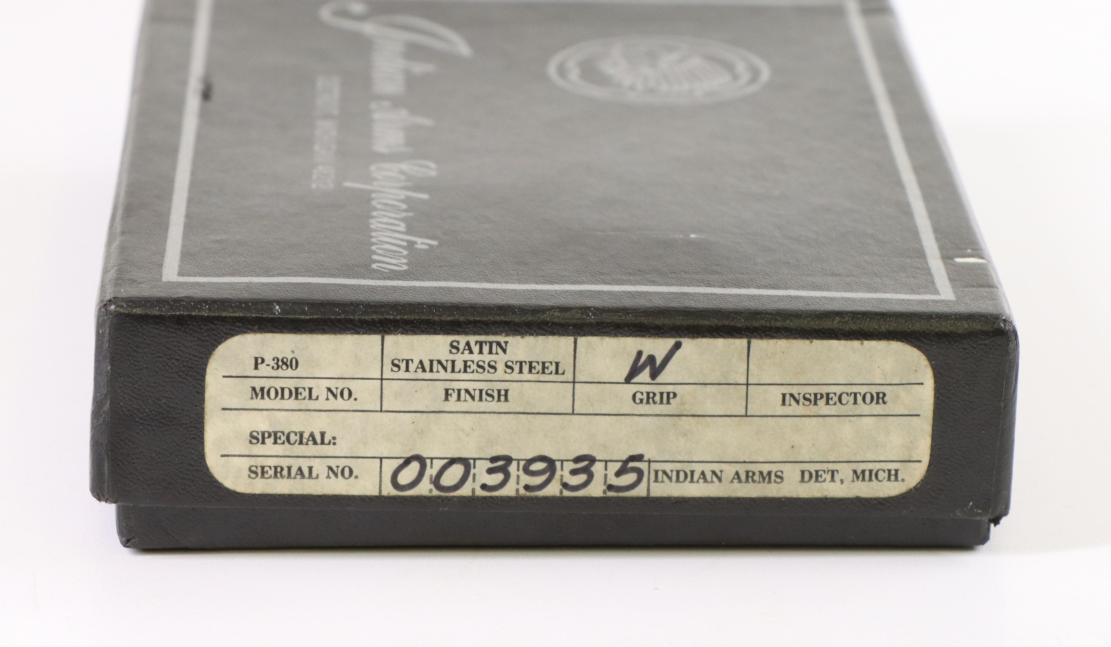 Hard To Find Indian Arms Corp P-380 Semi-Automatic Pistol
