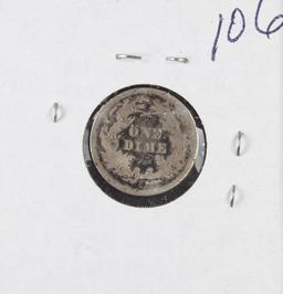 1875 - SEATED LIBERTY DIME - G