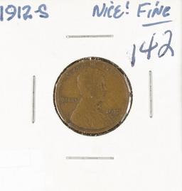1912-S LINCOLN CENT - F