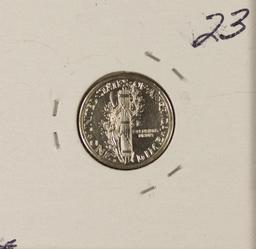 1917-S MERCURY DIME - BU