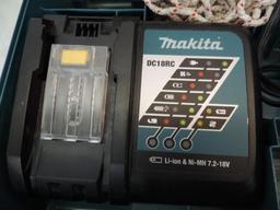 Makita TD020D 7.2 volt cordless driver with charger and case, Makita 10.8 volt battery & charger,