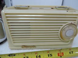 Crosley CR-9 select-o-matic 100 radio and a vintage Olympic model 450 radio.